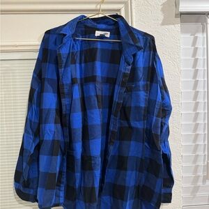 Blue and Black Checkered Women’s Shirt